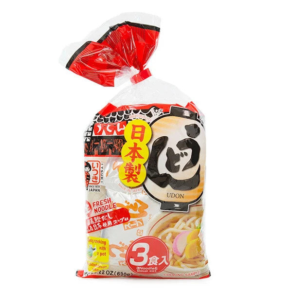 Yude Udon Noodles (3 pcs with Soup) 627g