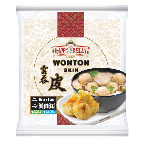 Wonton Skin 300g (Size approx 9cm x 9cm)  (Frozen)  PLEASE CHOOSE A.M. DELIVERY ONLY