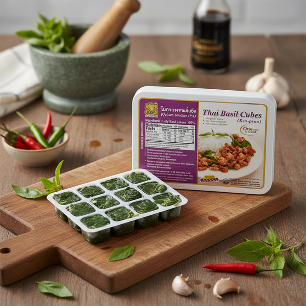 Thai Holy Basil Cubes/ Kra Prao 120g  (FRozen)  PLEASE CHOOSE A.M. DELIVERY ONLY