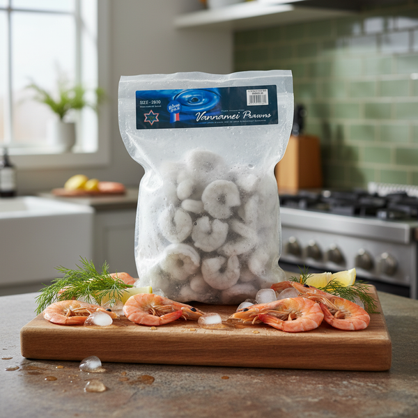 Frozen Large Raw Peeled & Deveined King Prawns 800g  Blue Sea S (Bag 26/30) (Frozen)