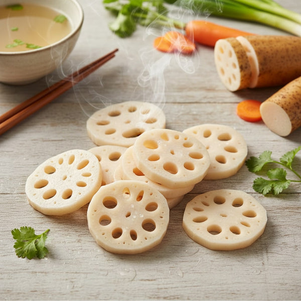 Lotus Root Slice (Renkon) 500g (Frozen)  PLEASE CHOOSE A.M. DELIVERY ONLY